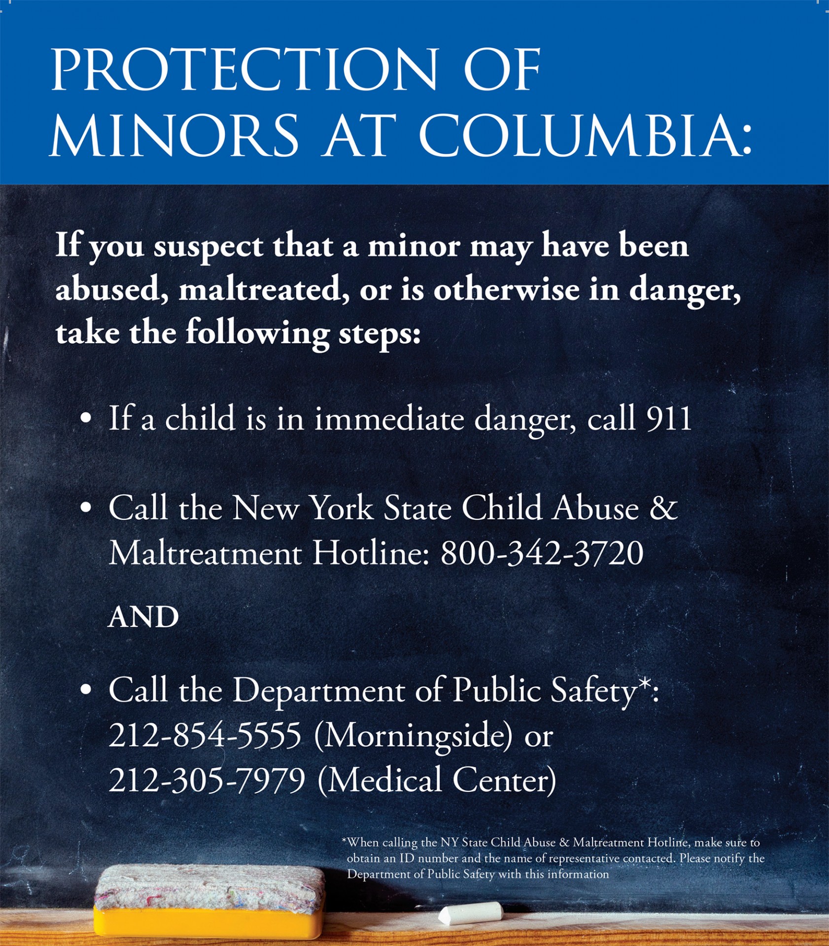 Protection of Minors Flyer image of minor flyer