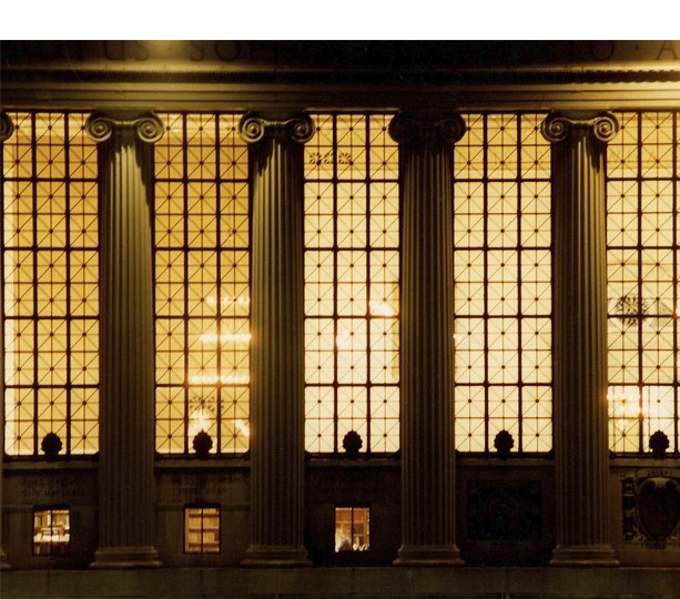 Picture of columns of Butler Library